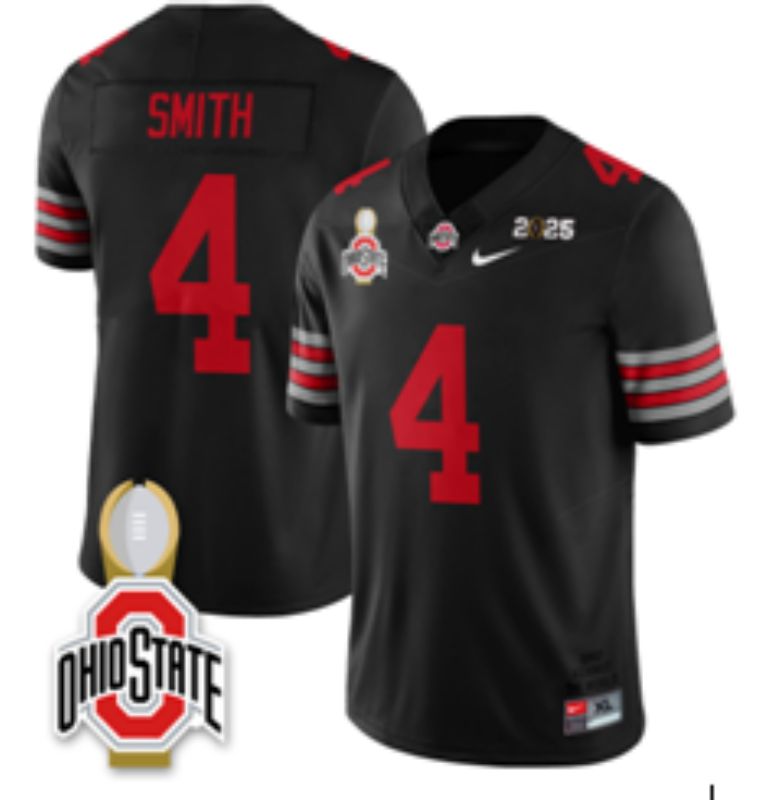 Men Ohio State Buckeyes #4 Smith Black Nike 2026 NCAA Jersey 01->nba t-shirts->Sports Accessory